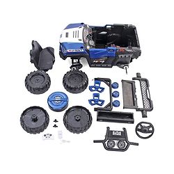 Babyhug RANGER 4X4 Battery Operated Ride On Jeep with Music & LED Lights - Blue| Forward & Reverse Drive| Wide Comfortable Seat| Rechargeable Battery| Remote Control| Pre-loaded Music with USB & AUX| Easy to Assemble| Wide Comfortable Seat| Easy to O