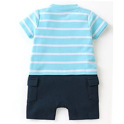 Babyhug 100% Cotton Half Sleeves Romper Fruit Print - Blue