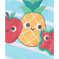 Babyhug 100% Cotton Half Sleeves Romper Fruit Print - Blue