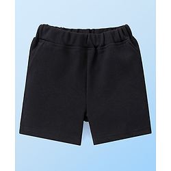 Babyhug Half Sleeves Checks Attached Waist Coat Shirt & Shorts Set with Bow  - White & Black