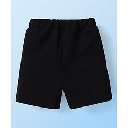 Babyhug Half Sleeves Checks Attached Waist Coat Shirt & Shorts Set with Bow  - White & Black