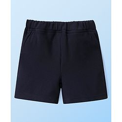 Babyhug Half Sleeves Checks T-Shirts with Shorts Set - Navy Blue