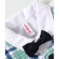 Babyhug Half Sleeves Checks T-Shirts with Shorts Set - Navy Blue