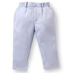 Babyhug Knit Full Sleeves Printed Party Shirt & Trousers with Cap Bow & Suspender - Navy Blue & Grey