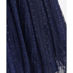 Babyhug Cap Sleeves  Fit & Flare   Party Frock with Floral Applique - Navy Blue