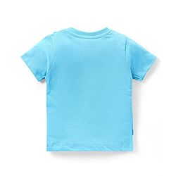Babyhug Single Jersey Knit Half Sleeves T-Shirt & Shorts Set Ship Print - Blue