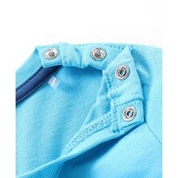 Babyhug Single Jersey Knit Half Sleeves T-Shirt & Shorts Set Ship Print - Blue