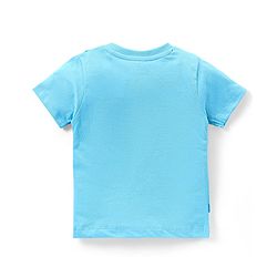 Babyhug Single Jersey Knit Half Sleeves T-Shirt & Shorts Set Ship Print - Blue