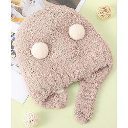 Babyhug Woollen Cap with Bear 3D Applique - Khaki