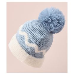 Babyhug Woollen Cap with Bear Text Design & Pom Pom Detailing - Pink