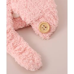 Babyhug Woollen Cap with Bear 3D Applique - Pink