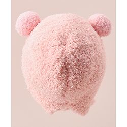 Babyhug Woollen Cap with Bear 3D Applique - Pink