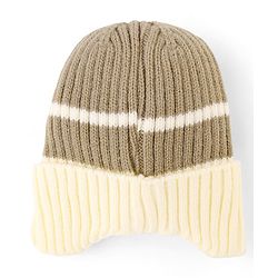 Babyhug Woollen Cap with Bear Applique Grey & Beige - Diameter 11.5 cm