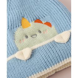 Babyhug Woollen Cap with Dino Design - Blue