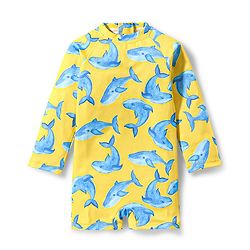 Babyhug Full Sleeves Legged Swimsuit Dolphin Print - Yellow