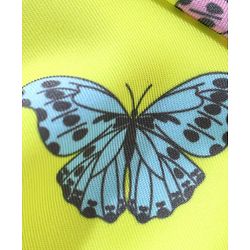 Babyhug Sleeveless  Frock Style Swimsuit with Butterfly Print  - Yellow