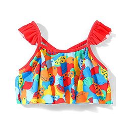 Babyhug Sleeveless  Two Piece Swimsuit with Fruit Print - Multicolour