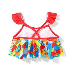 Babyhug Sleeveless  Two Piece Swimsuit with Fruit Print - Multicolour