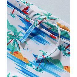 Babyhug Tropical Printed Swimming Trunk - White