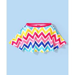 Babyhug Sleeveless Two Piece Swimsuit with Chevron Print - Multicolour