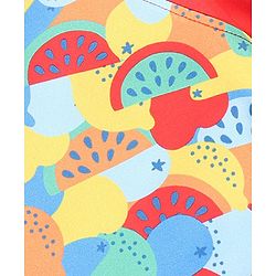 Babyhug Half Sleeves Legged Swimsuit Fruit Print -  Multicolour