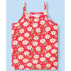 Babyhug 100% Cotton Sleeveless Slips Pack of 3 - Red & Yellow