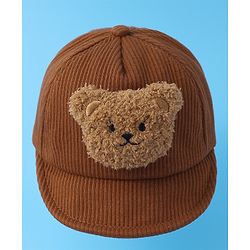 Babyhug Baseball Cap With Bear Applique - Brown