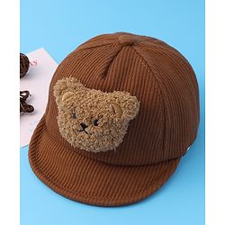 Babyhug Baseball Cap With Bear Applique - Brown