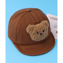 Babyhug Baseball Cap With Bear Applique - Brown