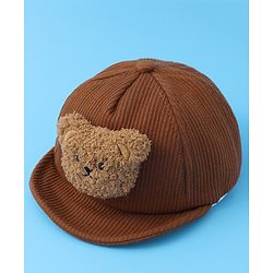 Babyhug Baseball Cap With Bear Applique - Brown