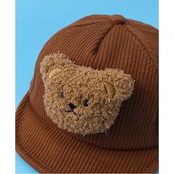 Babyhug Baseball Cap With Bear Applique - Brown