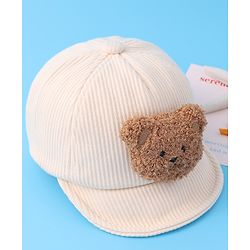 Babyhug Baseball Cap With Bear Applique - Brown