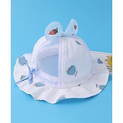 Babyhug Bucket Hat Strawberry Print - Blue