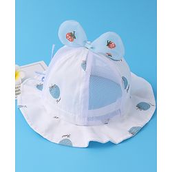 Babyhug Bucket Hat Strawberry Print - Blue