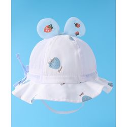 Babyhug Bucket Hat Strawberry Print - Blue