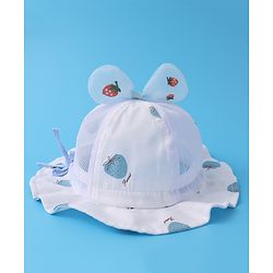 Babyhug Bucket Hat Strawberry Print - Blue
