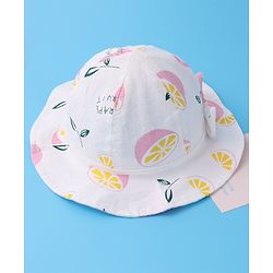 Babyhug Bucket Hat Fruits Print - Pink