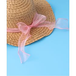 Babyhug Straw Hat with Bow -Brown
