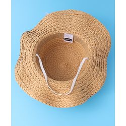 Babyhug Straw Hat with Bow -Brown