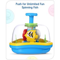 Babyhug Premium Press & Play Top Spinner Toy  Magic Fish themed Rotating Toy for Babies & Toddlers - Multicolor