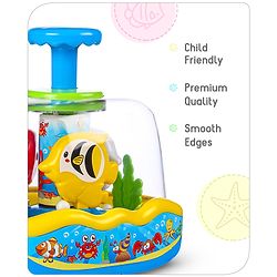 Babyhug Premium Press & Play Top Spinner Toy  Magic Fish themed Rotating Toy for Babies & Toddlers - Multicolor