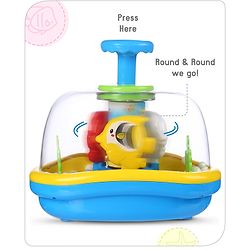 Babyhug Premium Press & Play Top Spinner Toy  Magic Fish themed Rotating Toy for Babies & Toddlers - Multicolor