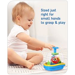 Babyhug Premium Press & Play Top Spinner Toy  Magic Fish themed Rotating Toy for Babies & Toddlers - Multicolor