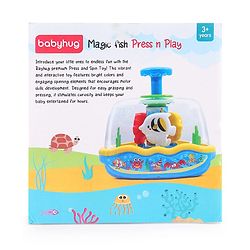 Babyhug Premium Press & Play Top Spinner Toy  Magic Fish themed Rotating Toy for Babies & Toddlers - Multicolor
