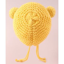 Babyhug Woollen Cap with Knot - Yellow
