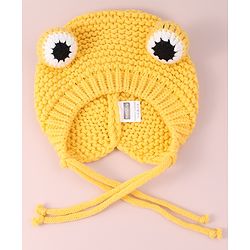 Babyhug Woollen Cap with Knot - Yellow