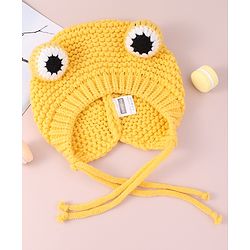 Babyhug Woollen Cap with Knot - Yellow