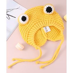 Babyhug Woollen Cap with Knot - Yellow