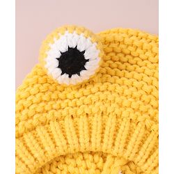 Babyhug Woollen Cap with Knot - Yellow