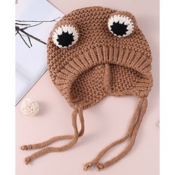 Babyhug Woollen Cap with Knot - Yellow